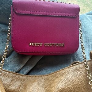 Juicy Couture Fuchsia Crossbody Bag with Gold Chain